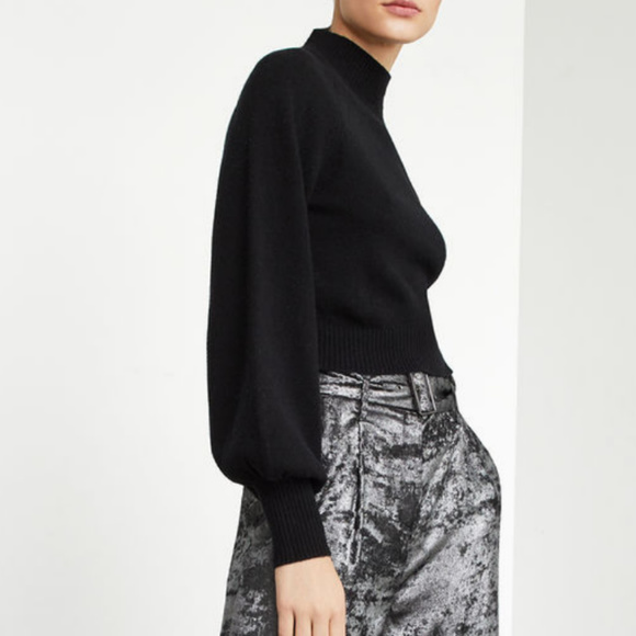 BCBGMAXAZRIA Turtleneck Cropped Black Sweater - Picture 4 of 5